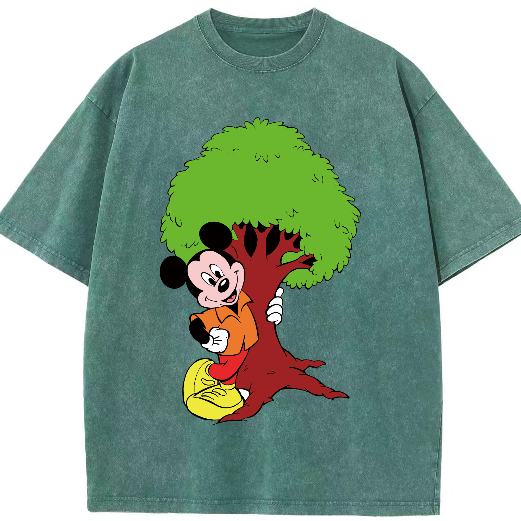 （画像用） ミッキーマウス Mickey Mouse 綿100% ヴィンテージ風 半袖Tシャツ（フロントプリント）